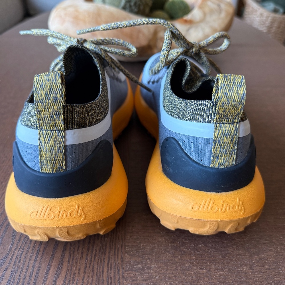 Allbirds Trail Runners SWT Grey Yellow Athletic Shoes - Picture 5 of 8